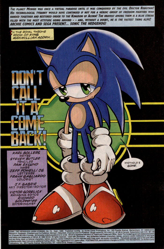 Sonic - Archie Adventure Series September 1999 Page 1